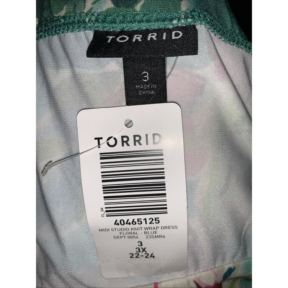 Torrid Midi Wrap Dress 3X 22-24 Floral Studio Soft Knit Tropical Cruise Summer - Picture 6 of 8